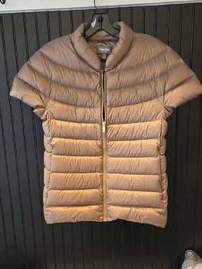 Martha Stewart Quilted Short-Sleeve Puffer Vest in Bronze
